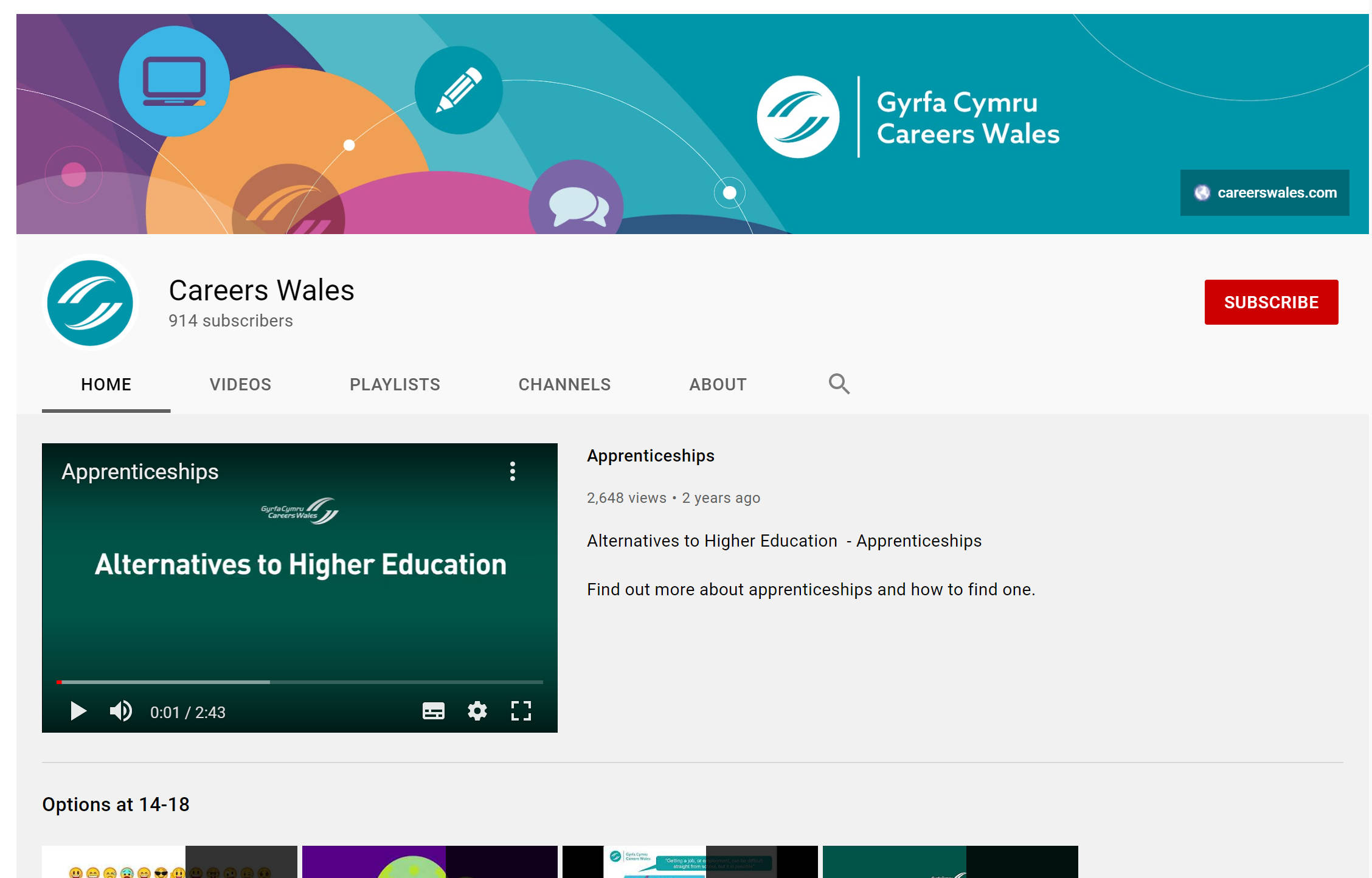 Careers Wales YouTube Channel