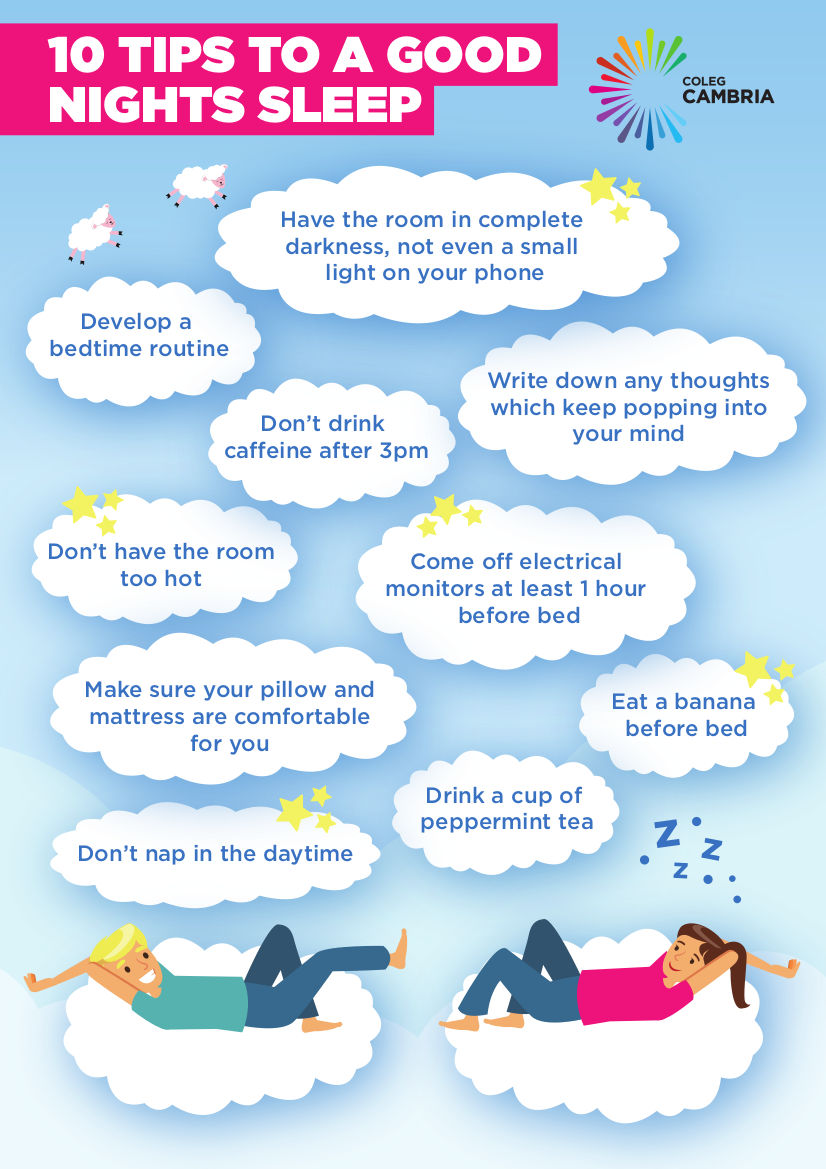 10 tips to help you sleep poster