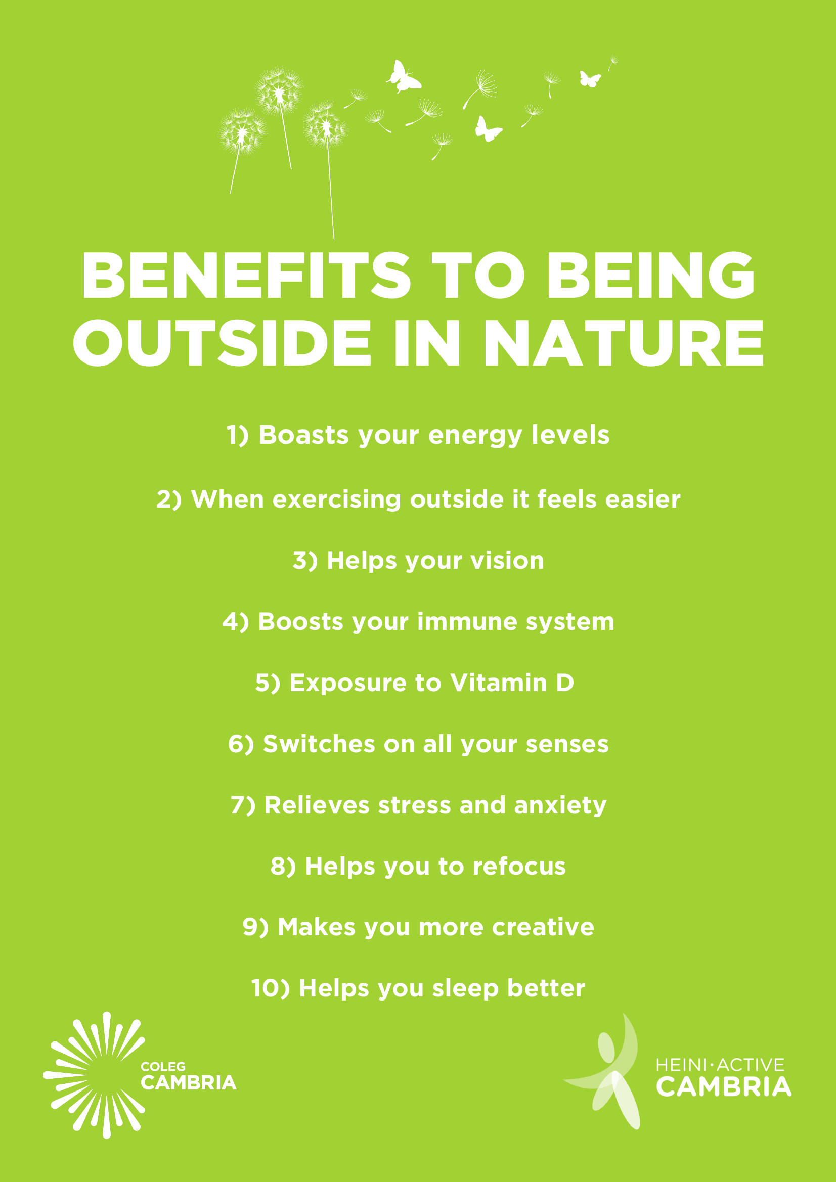Benefits to being outside in nature