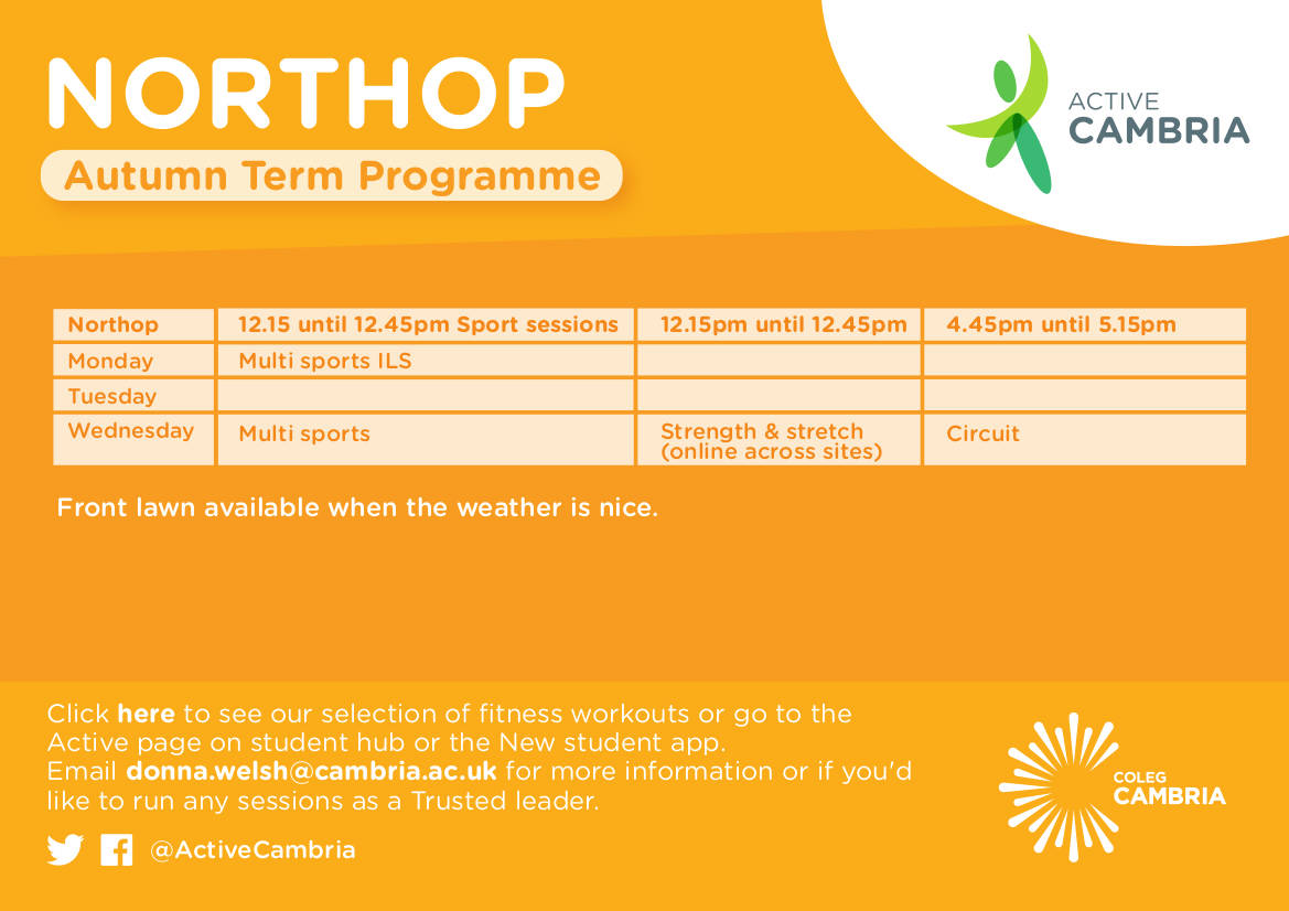 Northop Autumn Timetable